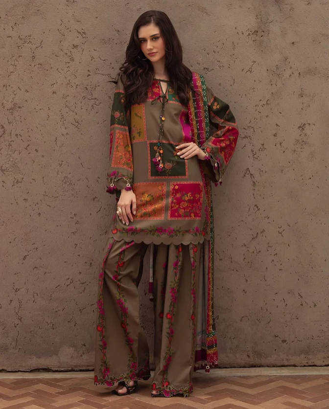 Zunaira Printed 3pc dress